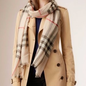 burberry check wool scarf